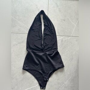 Open back black bodysuit